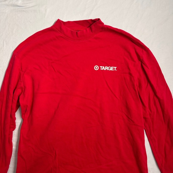 Target Logo Red Mock Neck Long Sleeve T-Shirt Port Authority Size L - Picture 2 of 5